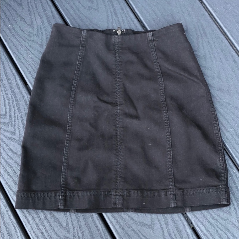 Free People Black Denim Mimi Skirt